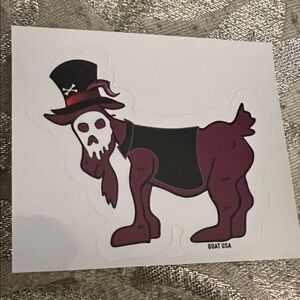 Skeleton Dog Sticker - Black and Purple